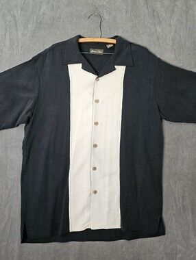 Bobby Chan Mens Silk Camp Shirt Short Sleeve Hawaiian Large. A1-53